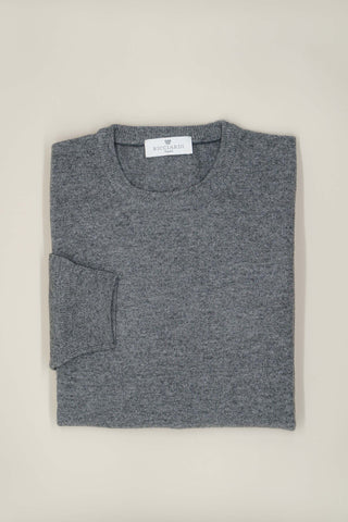 Pullover girocollo misto cashmere