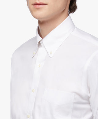 Camicia Regular Fit Non-Iron Oxford con Collo Button Down
