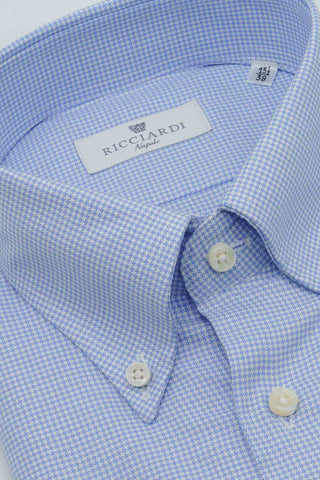 Camicia classica in cotone doppio ritorto collo button down