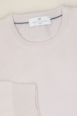 Pullover girocollo misto cashmere