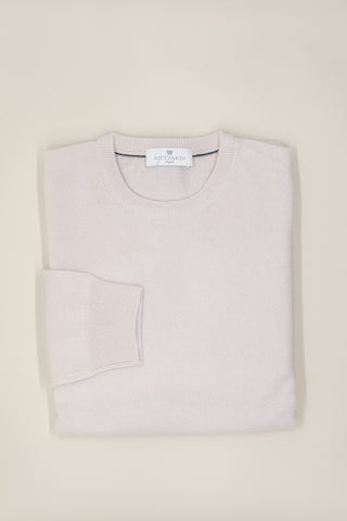 Pullover girocollo misto cashmere