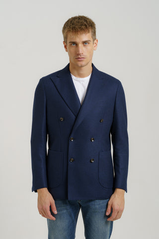 Giacca doppiopetto in lana e cashmere