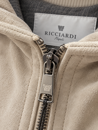 Giubbotto in camoscio e cashmere