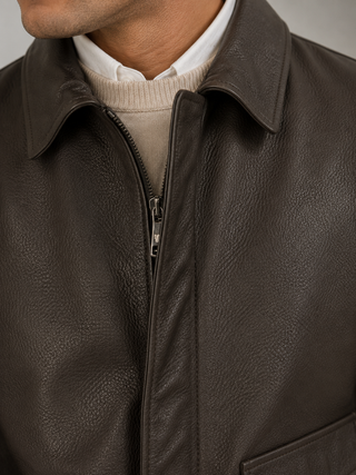 Giubbotto in Pelle con interno in lana Reda