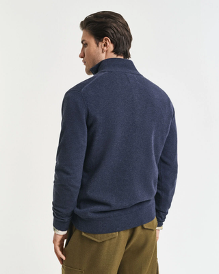 Maglia in lana d’agnello finissima con zip corta