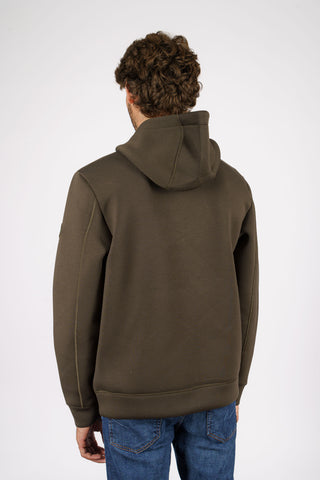 Felpa full zip tecnica con cappuccio.