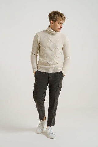 Dolcevita treccione in cashmere
