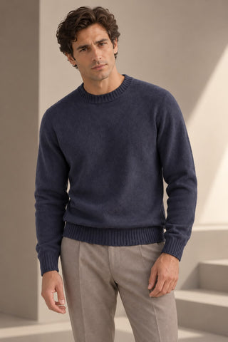 Pullover con dettagli a coste