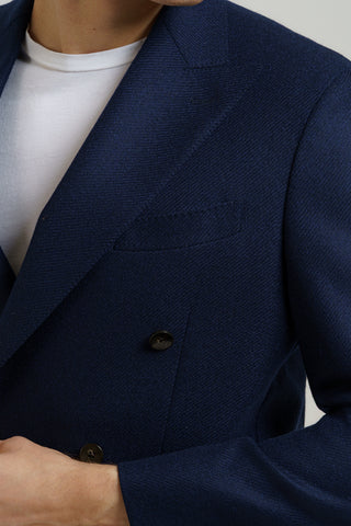 Giacca doppiopetto in lana e cashmere