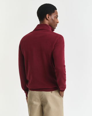 Maglia in lana d’agnello finissima con zip corta