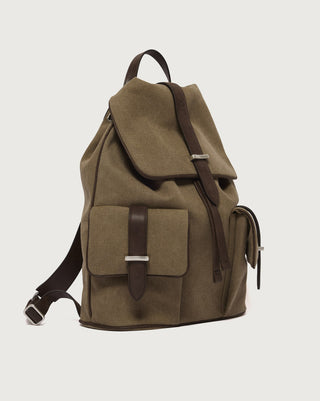 Zaino Jones Safari in canvas e pelle