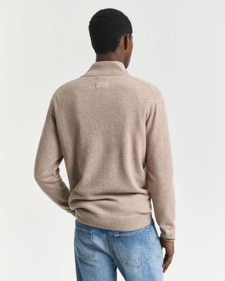 Maglia in lana d’agnello finissima con zip corta