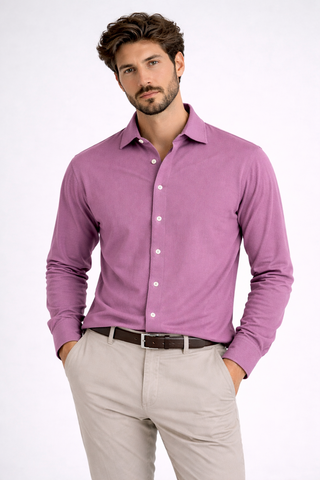 Polo camicia piquet manica lunga