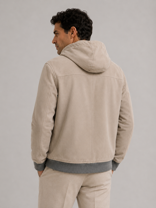 Giubbotto in camoscio e cashmere