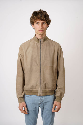 Bomber in camoscio