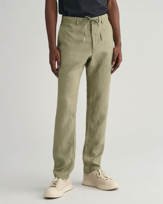 Pantaloni con coulisse in lino relaxed fit