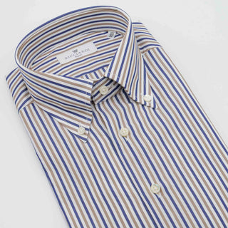 Camicia classica in cotone doppio ritorto collo button down